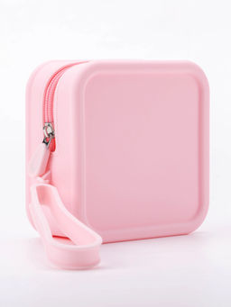 Kristaller Косметичка женская силиконовая, квадратная, розовый  фото 5