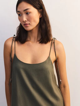 Сарафан изо льна с декоративными бусинами ZR2605012903-13 / Zarina