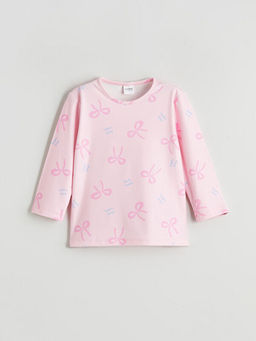 Bisiklet Yaka Fiyonk Desenli K?z ?ocuk Pijama Tak?m?