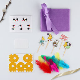 Набор для украшения кулича «Цыплята» на пасху, 12×16×1 см