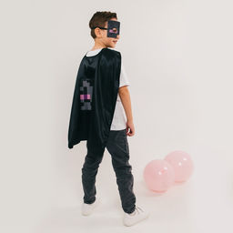 Карнавальный набор «Кубо-мир», плащ, маска, цвет чёрный