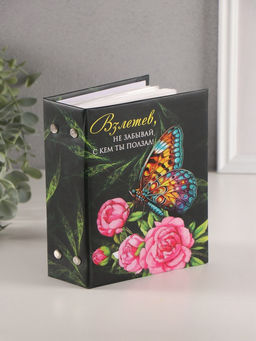 Фотоальбом на 96 фото 10?15 см Бабочка на цветах, матовый с ламинацией, 16.5?12?5.5 см