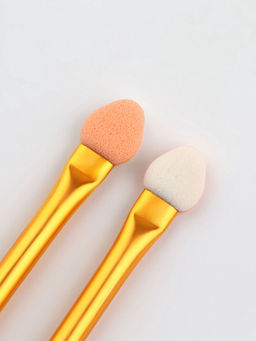 Цена за 4 шт. Набор аппликаторов для теней, двусторонние, 5 шт., 6.5 см, цвет золотистый