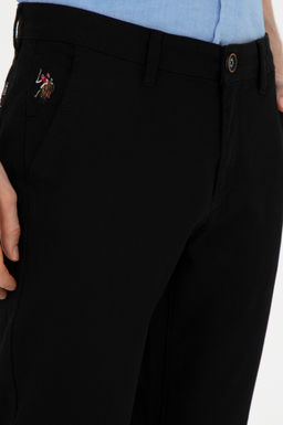 Erkek Regular Fit Siyah Kanvas Pantolon