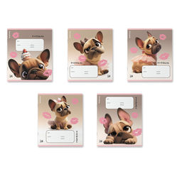 Цена за 2 шт. Тетрадь 18л. ErichKrause клетка "Frenchie" (64834) УФ-лак, обложка - мелованный картон