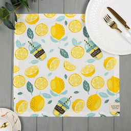 Салфетка Этель Лимонад 40х40 см, 80% хл, 20% пэ, сатин 110 г/м2