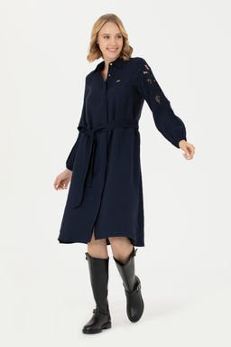 Женское темно-синее тканое платье - U.s. polo assn фото 8