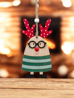 Цена за 1 шт. Украшение ErichKrause Decor Олень нос-сердечко 13см, дерево