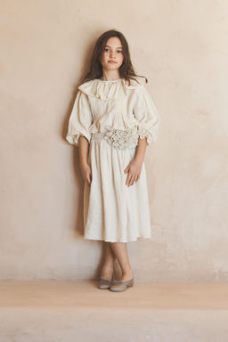 FALDA MIDI 100% LINO CON CINTUR?N LIMITED EDITION / Crudo claro