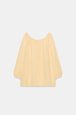 BLUSA CON LINO ZW COLLECTION / Amarillo pastel - Zara фото 7