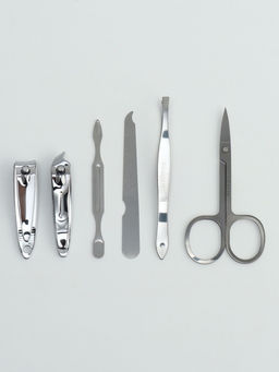 Набор маникюрный Colorful, 6 предметов, в футляре, чёрный