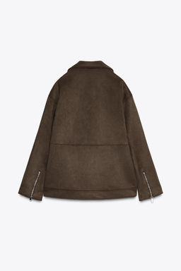 FAUX SUEDE BIKER JACKET - Zara фото 9