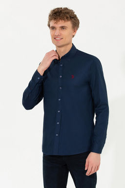 Рубашка мужская темно-синяя Uzunkol Basic - U.s. polo assn фото 3