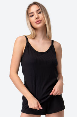 Женская пижама с шортами в рубчик Happyfox