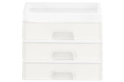 Органайзер для мелочей 3 ящика 25,8*17,8*22,5 см белый/перламутр (модель 340306) - Elan gallery фото 5