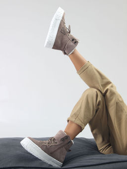 Ботинки 216.212131w. капучино замша/Шерсть