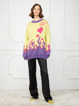 Джемпер женский ZZ-07010 lime/fuchsia/violet