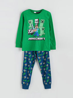 Minecraft Bask?l? Erkek ?ocuk Pijama Tak?m?