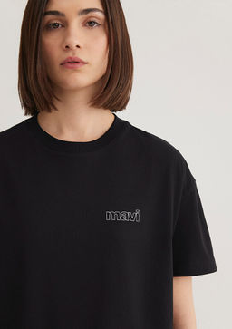 Mavi Logo Bask?l? Siyah Tisort  фото 7