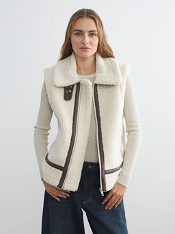 G?mlek Yaka Kad?n Pel?? Yelek