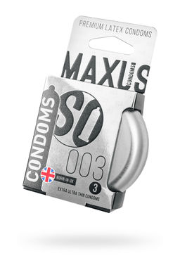 Презервативы Maxus 003, ультро-тонкие, латекс, железный кейс, 3 шт.
