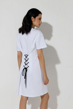 Белое платье со шнуровкой - Incity фото 3