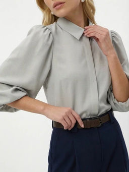 Блузка из костюмной ткани OD-1035-1 св. серый