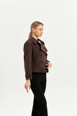 Полупальто женское демисезонное 25999 (пепельный/ёлочка) - Kankan фото 56