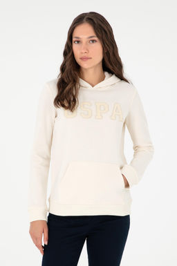 Kad_n Krem Basic Kap__onlu Sweatshirt