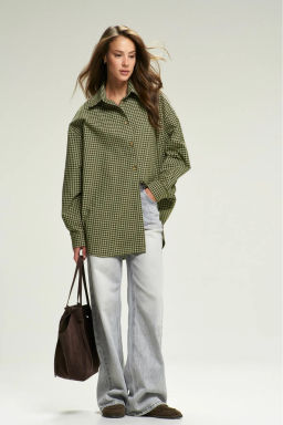 Рубашка Oversized в клетку Green