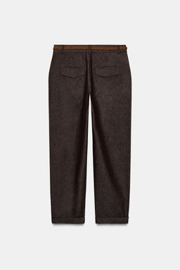 PANTAL?N CHINO CINTUR?N TRENZADO / Marr?n - Zara фото 9