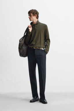 KNIT WOOL-COTTON POLO SHIRT - Zara фото 2