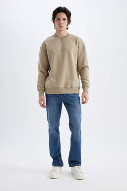 Толстовка свободного кроя с круглым вырезом и принтом - Defacto фото 2