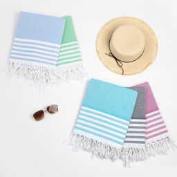 Пештемаль для пляжа, бани, сауны Waffle 100х180 см, розовый - Lovelife фото 5