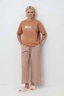 Е 20157/индийский загар,геометрический орнамент пижама жен