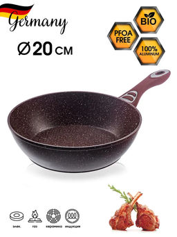 Сковорода 20 см BK-7881 глубокая DARK CHOCOLATE (8) - Bekker фото 2