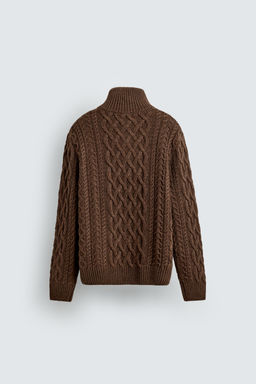 CABLE-KNIT BUTTON-UP JUMPER - Zara фото 8