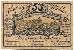Банкнота 50 геллеров 1920 года Австрия  Родаун (нотгельд)