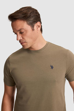 Erkek Haki Regular Fit Bisiklet YakaTi__rt
