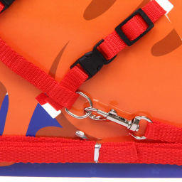 Цена за 3 шт. Шлейка с поводком "Веселая прогулка" 120см цвет красный Ultramarine