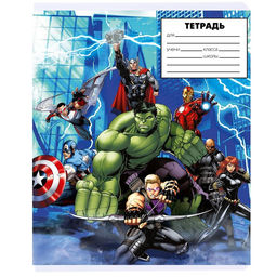 Цена за 10 шт. Тетрадь 24 листа, 5 видов МИКС, линейка, Мстители - Marvel фото 19