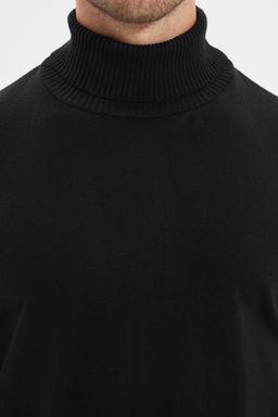 TRENDYOL MAN Siyah Slim Fit Dar Kesim Tam Bal?kc? Yaka Basic Kazak TMNAW21KZ0755 - Trendyolmilla фото 8