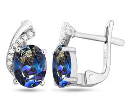 Серьги, мистик кварц синий, Джульетта