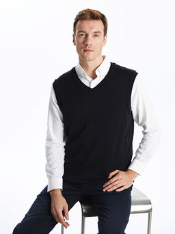 Standart Kal?p V Yaka Erkek Triko S?veter