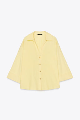 WIDE-SLEEVE LINEN BLEND SHIRT - Zara фото 8