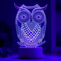 Светильник «Большой филин» LED RGB от сети 9.5×13×22 см RISALUX