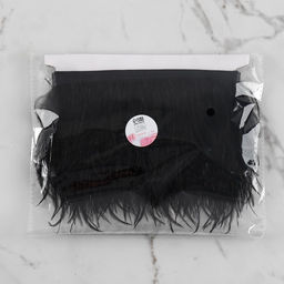 Перья страуса декоративные, на ленте, 8-10 см, 5±0.5 м, чёрные