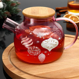 Чайник заварочный новогодний Розовая сказка, 1000 мл - Дорого внимание фото 4
