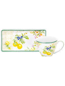 Чашка 250 мл с блюдцем для десерта 20*10*2 см Лимоны, NEW BONE CHINA - Elan gallery фото 30