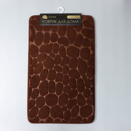 Коврик для ванной и туалета SAVANNA Memory foam, 50?80 см, коричневый  фото 8